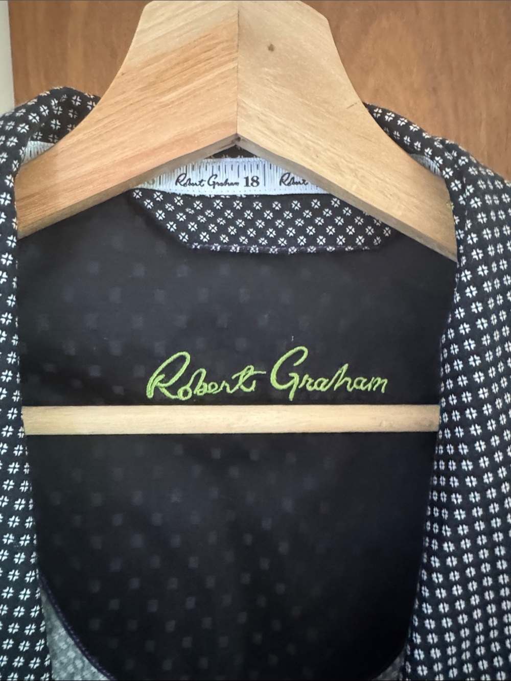 Robert Graham 100% Cotton Flip Cuff Long Mens Robe Size L/XL NWOT Geometric - Picture 4 of 9
